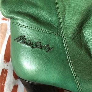 Miss Sixty Thigh High Green Leather Pull On Boots